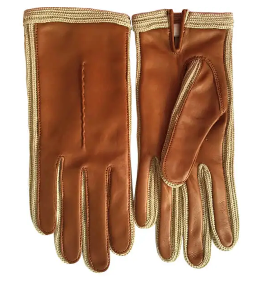 Hekla - Cognac Lamb Crochet Gloves - Mamma Reykjavík