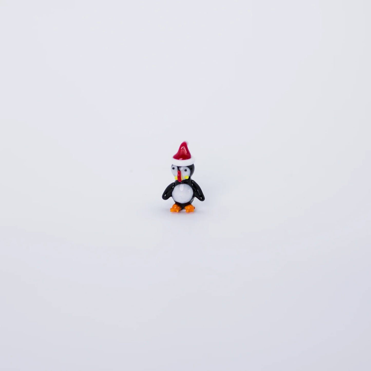 Glass Figurine Puffin With Christmas Hat (Large) - Atlason