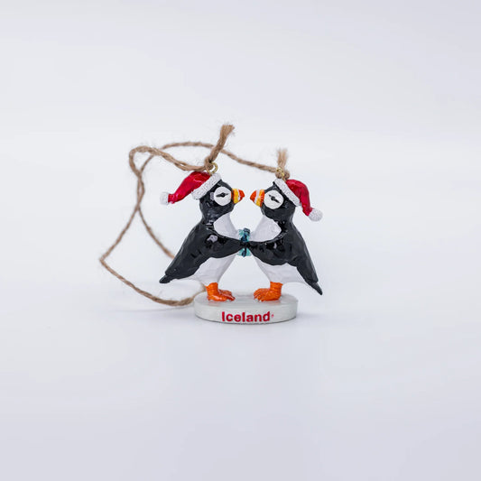 Kissing Puffins Ceramic Ornament - Atlason