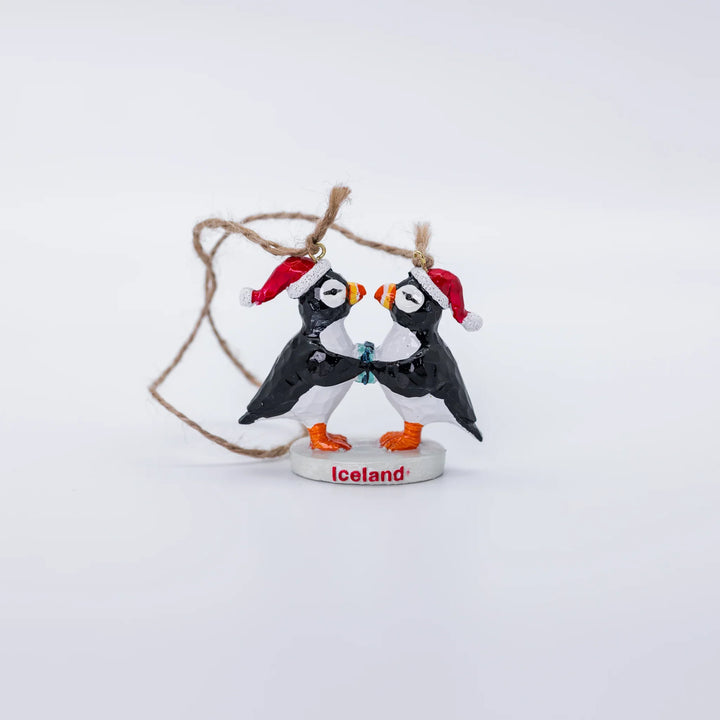 Kissing Puffins Ceramic Ornament - Atlason