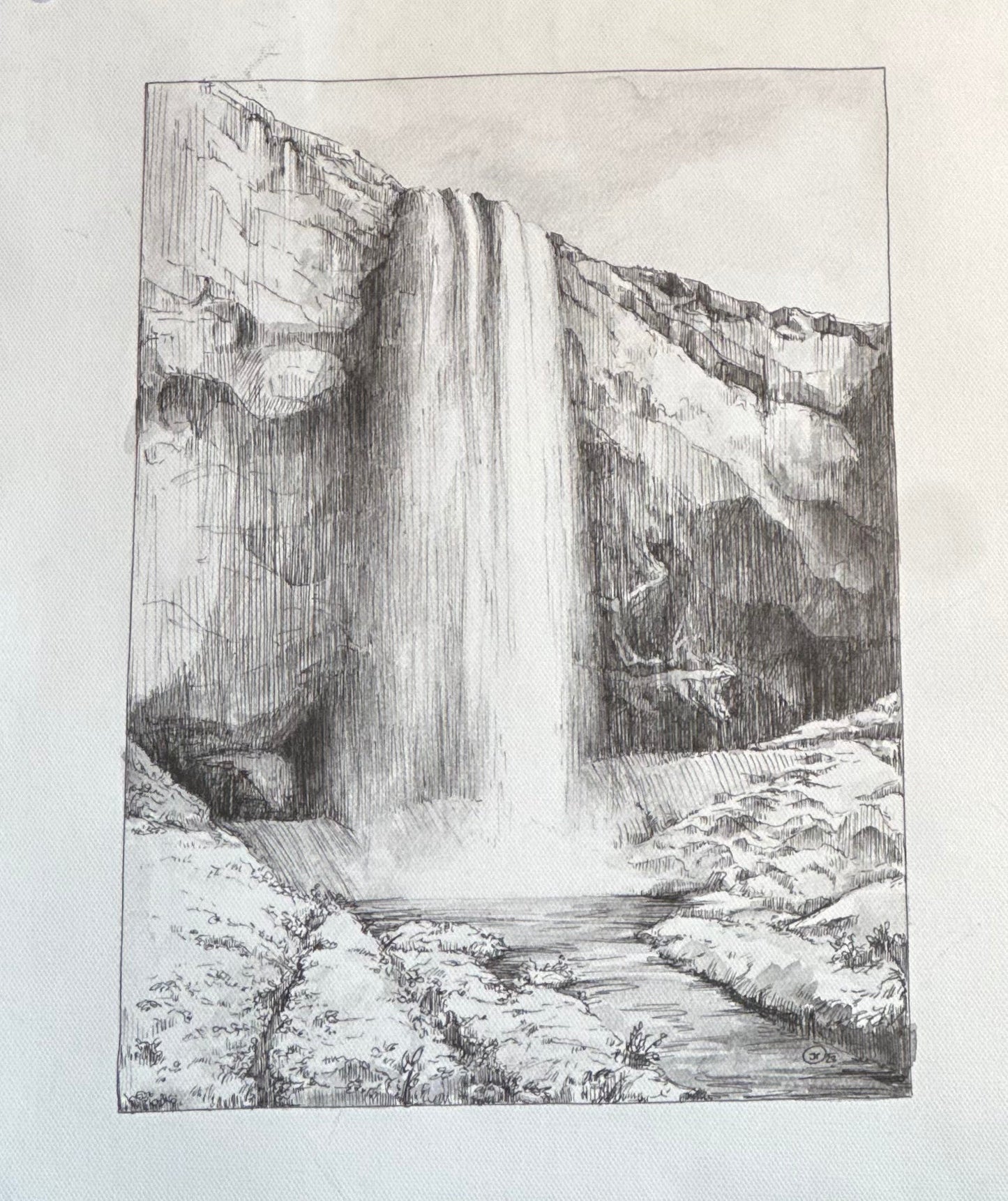 Seljalandsfoss art print A3- Jana Tomanová