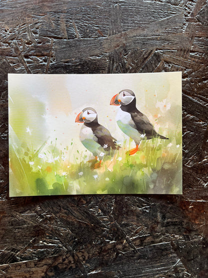 Postcard - Drunken Puffin