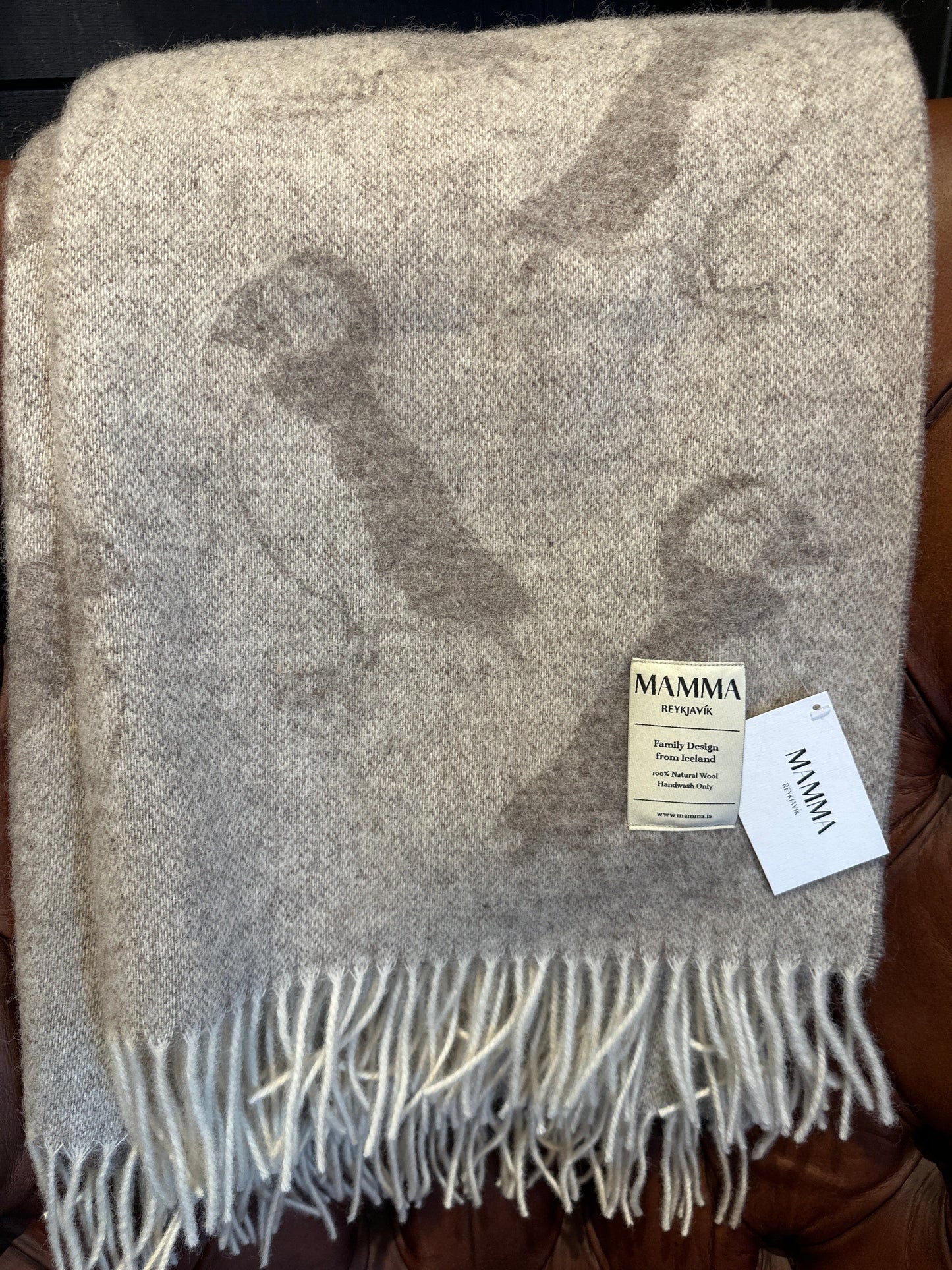 Family Design Wool Blanket by Mamma Reykjavík