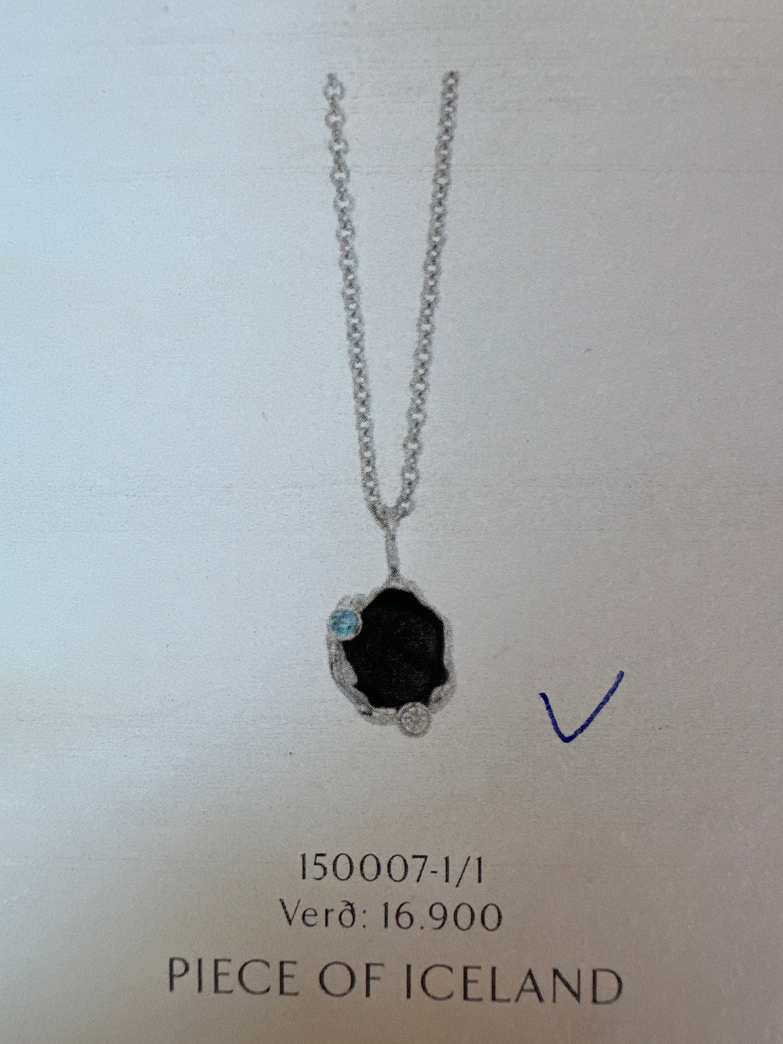 Sign lava necklace with zirconia