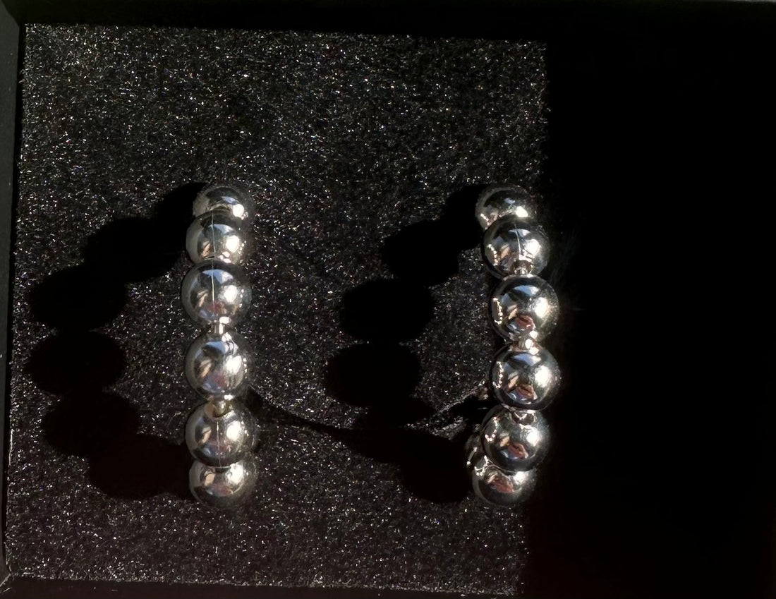 Sign earrings Rock silver