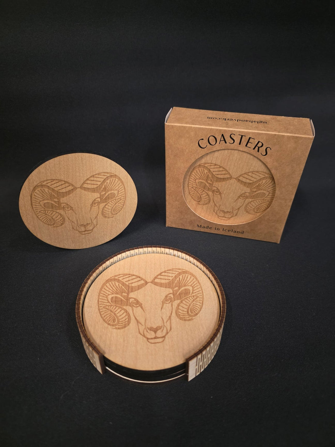 Wooden Coasters - Ugla Handverk