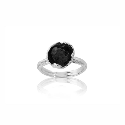 SIGN Ring Thick Silver with Lava Stone