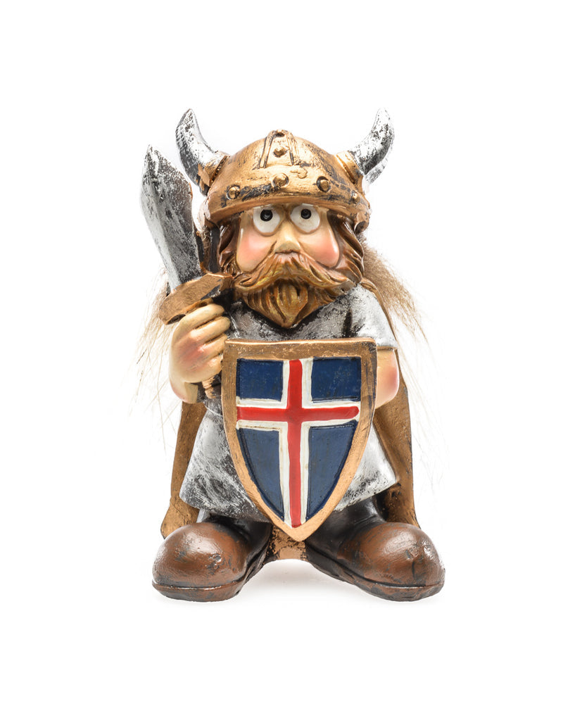 Resin Viking Standing With Sword and Flag Shield