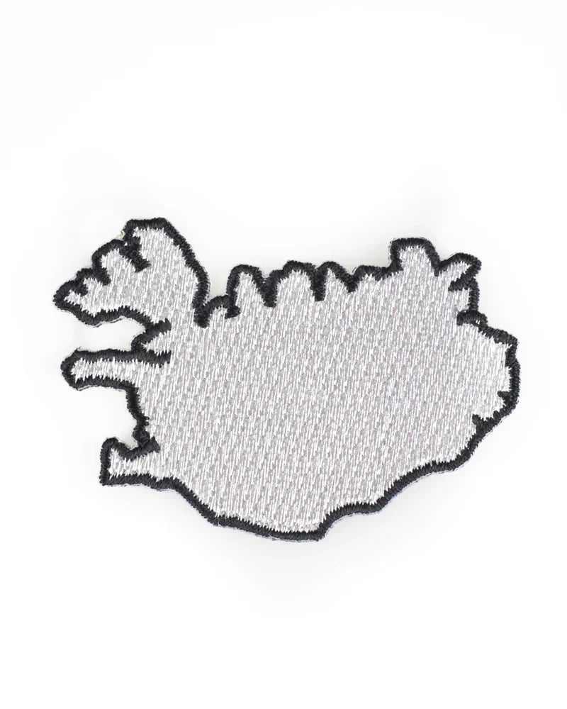 Iron on Badge, Embroidered Map of Iceland