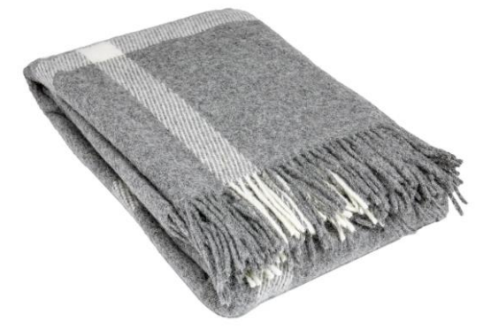 Wool Blanket Mamma Reykjavík Grey Checkered