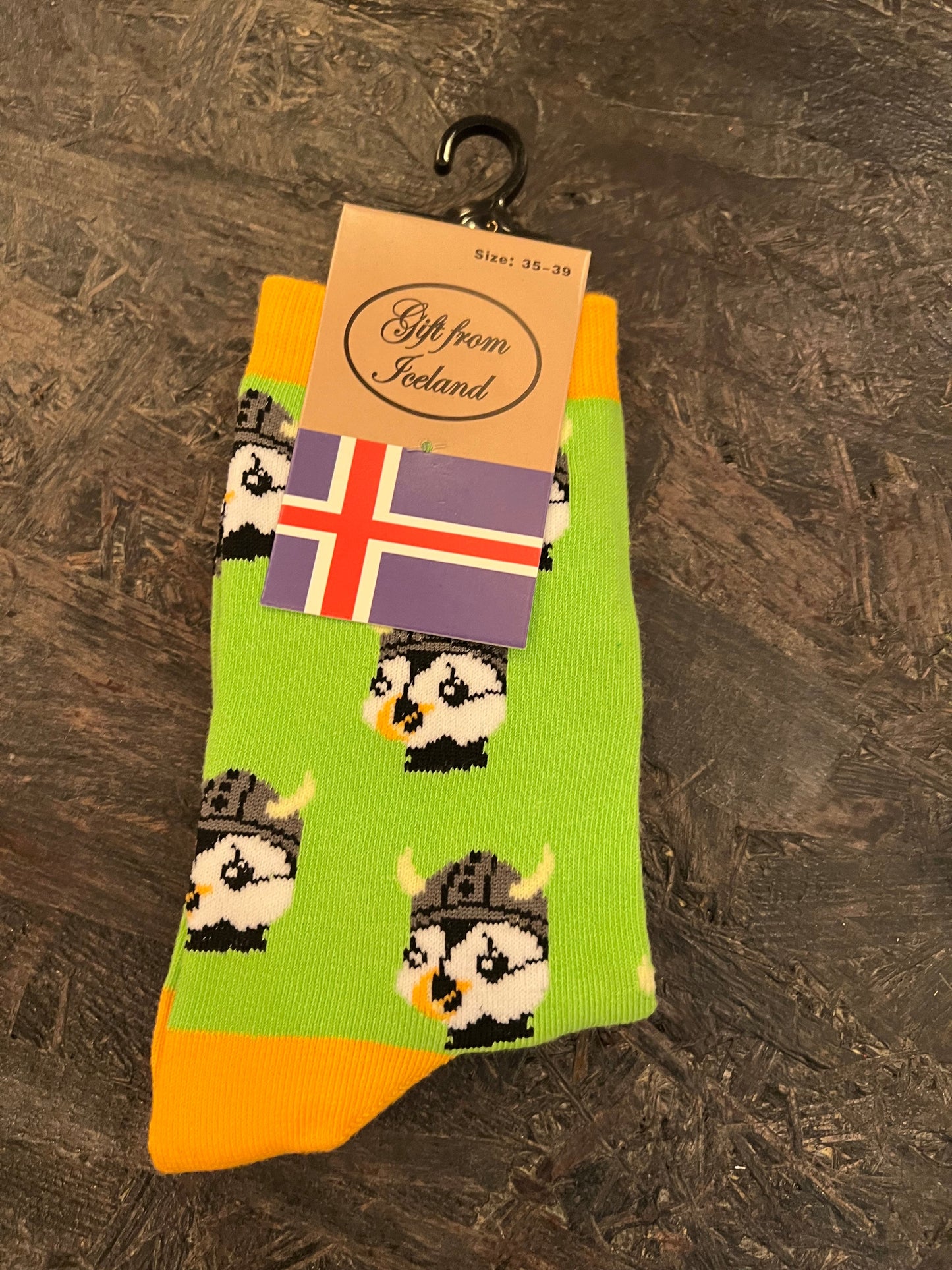 Socks Puffin Vikings Green - Gift from Iceland