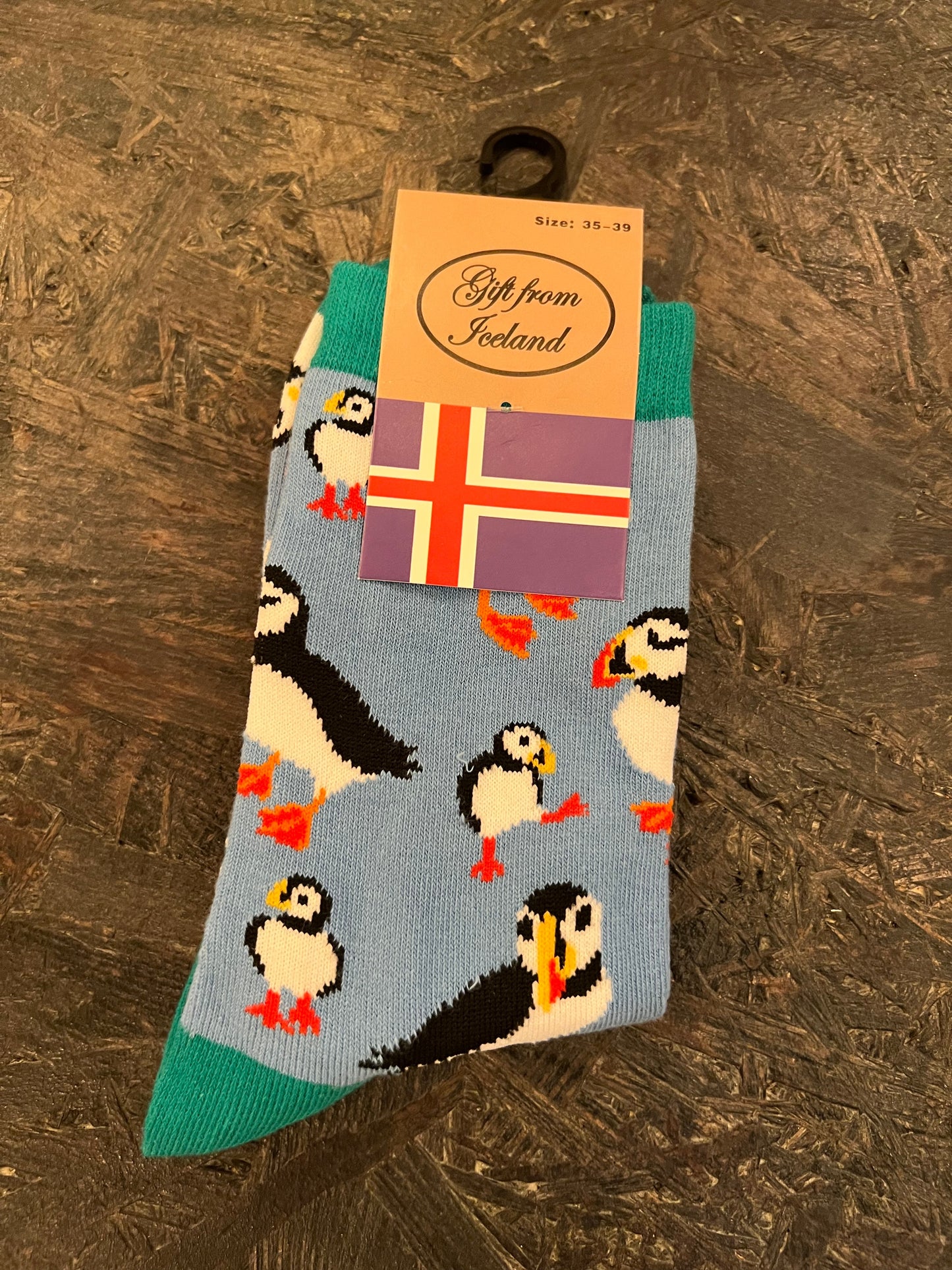 Socks Puffins Light Blue - Gift from Iceland