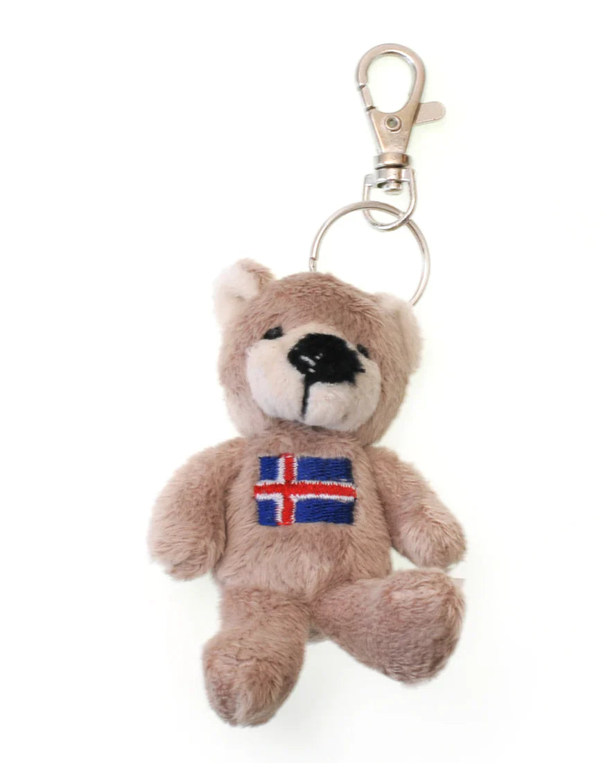 Soft Bear with Icelandic Flag Keychain