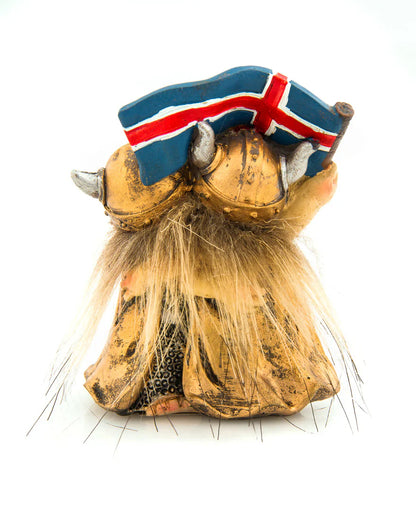 Resin Viking Couple with Icelandic Flag