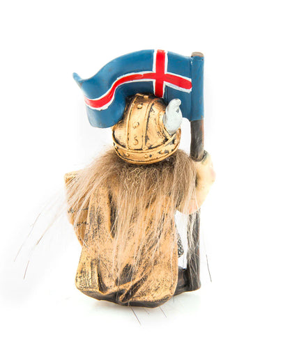 Resin Viking Woman with Hair, Shield and Flag