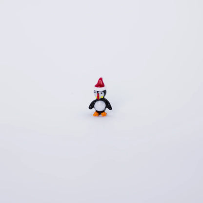 Glass Puffin With Christmas Hat (Large) - Atlason