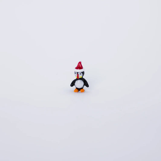 Glass Puffin With Christmas Hat (Large) - Atlason