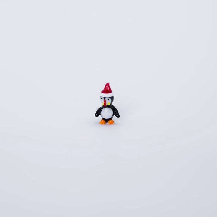 Glass Figurine Puffin With Christmas Hat (Large) - Atlason