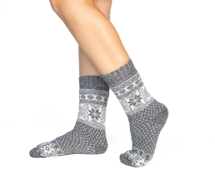 Alpaca Wool Socks Nordic Pattern - Mamma Reykjavík