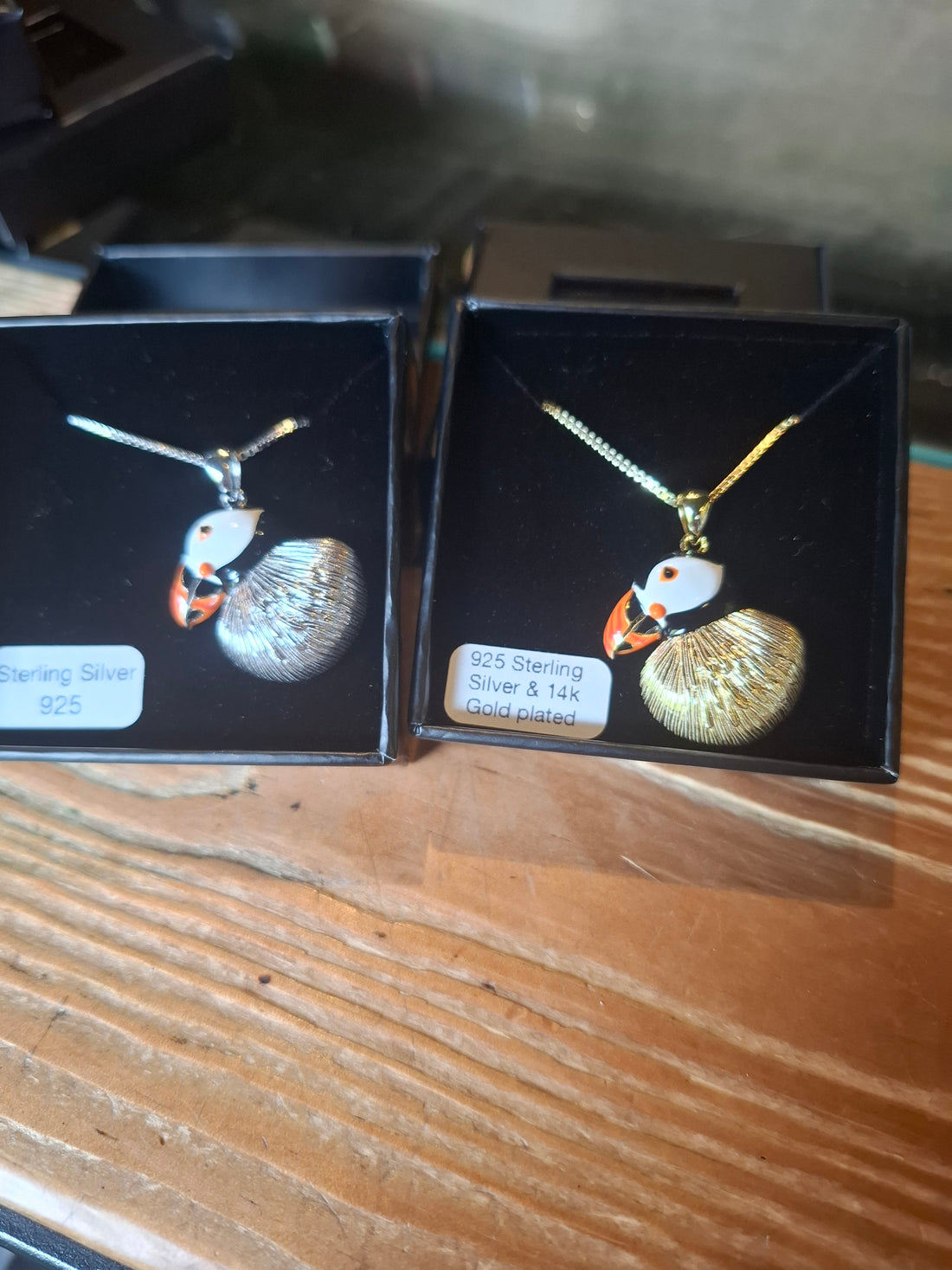 Puffin necklace silver/gold plated