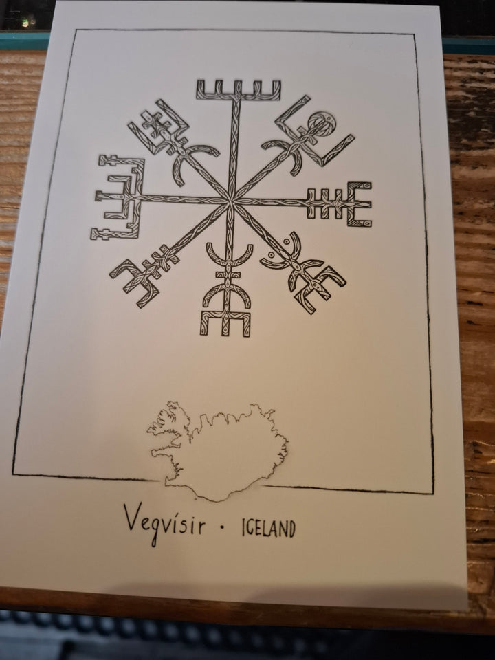 A6 postcard Vegvísir Jana